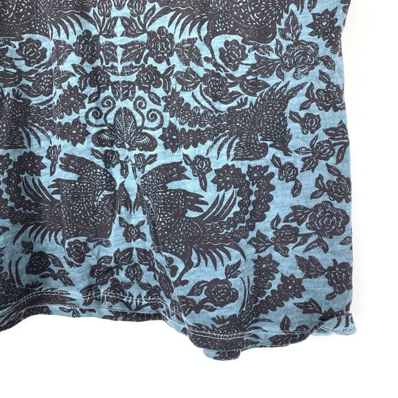 SOLD Peruvian Connection Short Sleeve V-Neck T-Shirt Womens Size M Blue Black - Picture 5 of 7